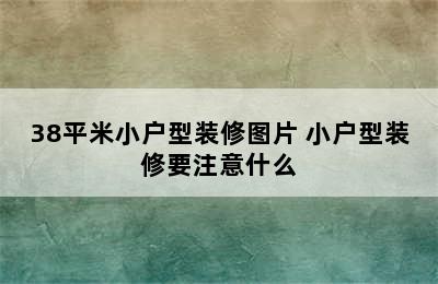 38平米小户型装修图片 小户型装修要注意什么